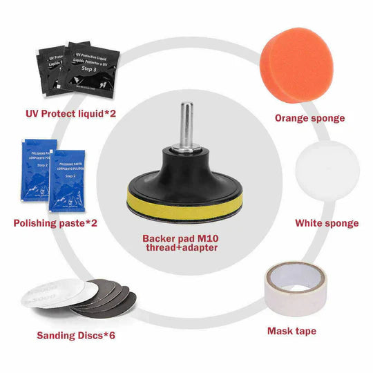 Pro Car Lens Headlight Restoration Kit Polishing Sanding Cleaner Repair Tool