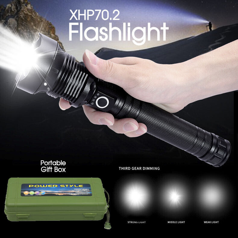 9900000Lumens Super Bright Tactical Flashlight Zoomable Rechargeable Torch Light