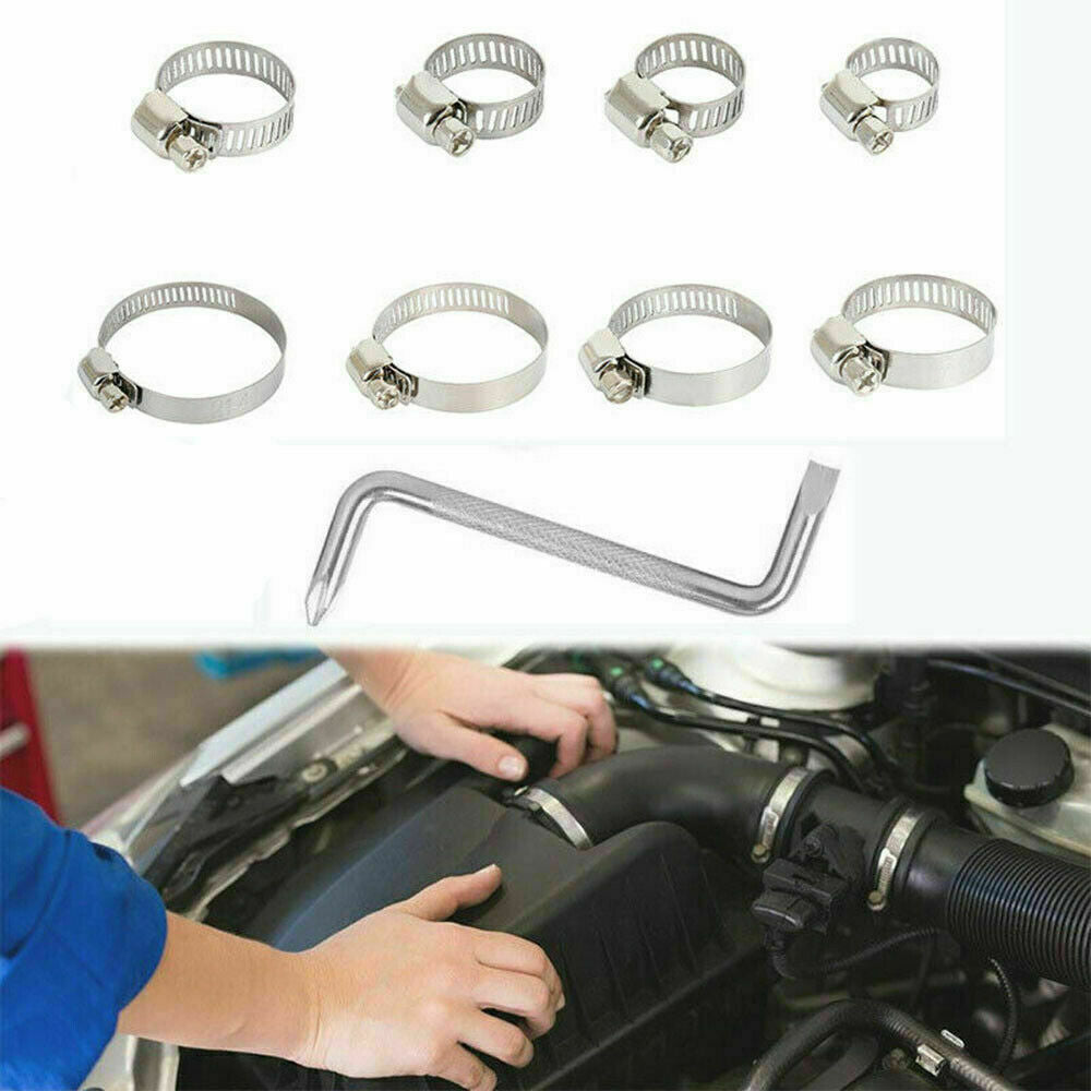 91X Stainless Steel Hose Clamps Clips Adjustable Range Worm Gear Pipe Clamp Kit