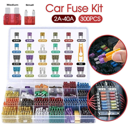 300pcs Car Blade Fuses Assortment Assorted Kit Blade Set Auto Truck Automotive