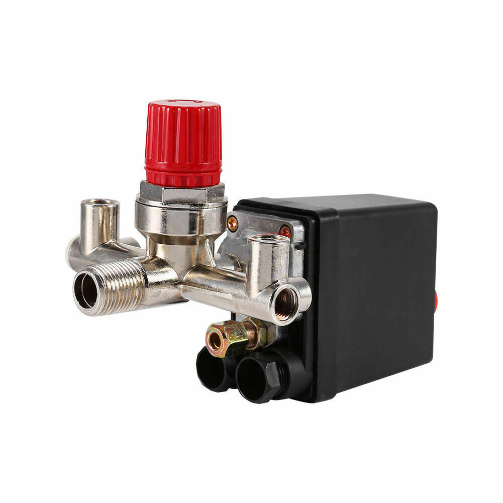 90-120PSI Air Compressor Pressure Switch Control Valve Manifold Regulator Gauges