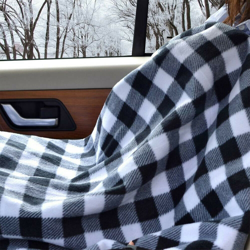 HEATED CAR BLANKET TRAVEL RUG SOFT CARAVAN FLEECE ELECTRIC THROW 12 VOLT DC AUTO