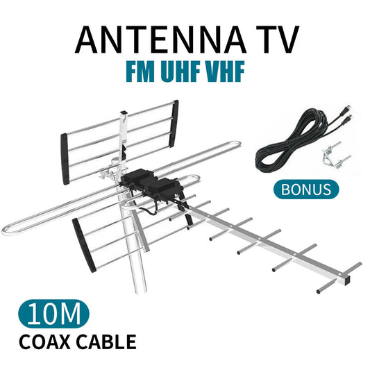 1X Digital TV Antenna UHF VHF FM 4 AUSTRALIAN conditions Country Areas 10M cable