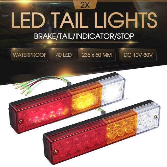 2x Trailer lights 20 LED STOP TAIL INDICATOR TRUCK CAMPER LIGHT UTE 4WD 10-30V