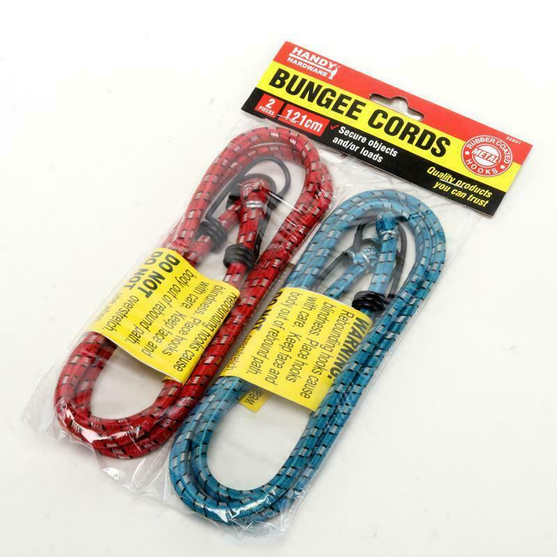 2Pcs Handy Hardware Bungee Cord High Grade Rubber Tip Metal Hooks 121cm