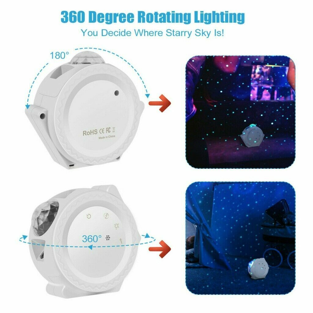 3In1 LED Galaxy Starry Night Light Projector 3D Ocean Star Sky Party Lamp Gift