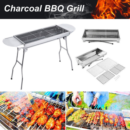 Portable & Foldable Charcoal BBQ Grills Stainless Steel Outdoor Camping