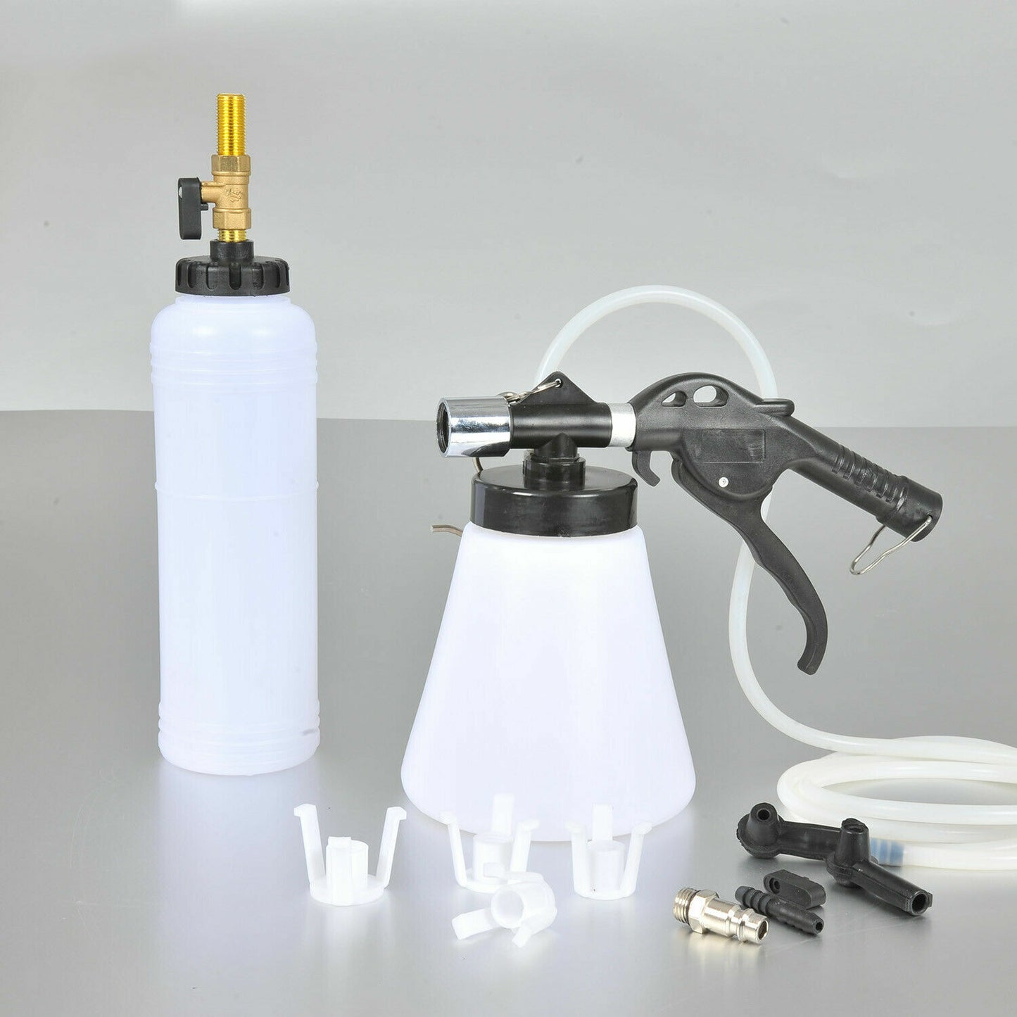 Air Brake Bleeder Kit Clutch Vacuum Oil Bleeding Extractor Fluid Fill Adapters