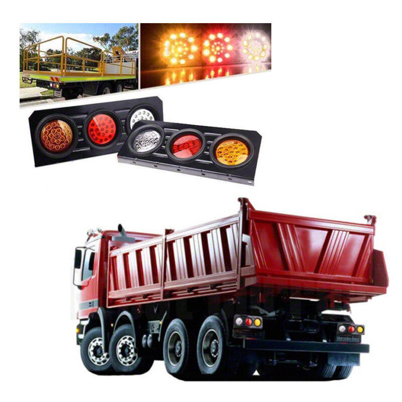 2 X 12V TAIL LIGHTS 63 LED TRUCK UTE TRAILER STOP INDICATOR PAIR 12 Volt