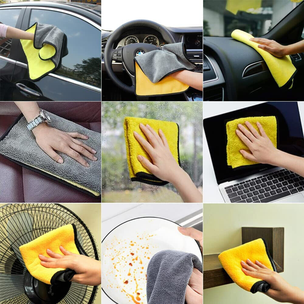 Microfibre Car Drying Towel Window Cleaning Duster Kitchen Dish Glass Cloth Wipe