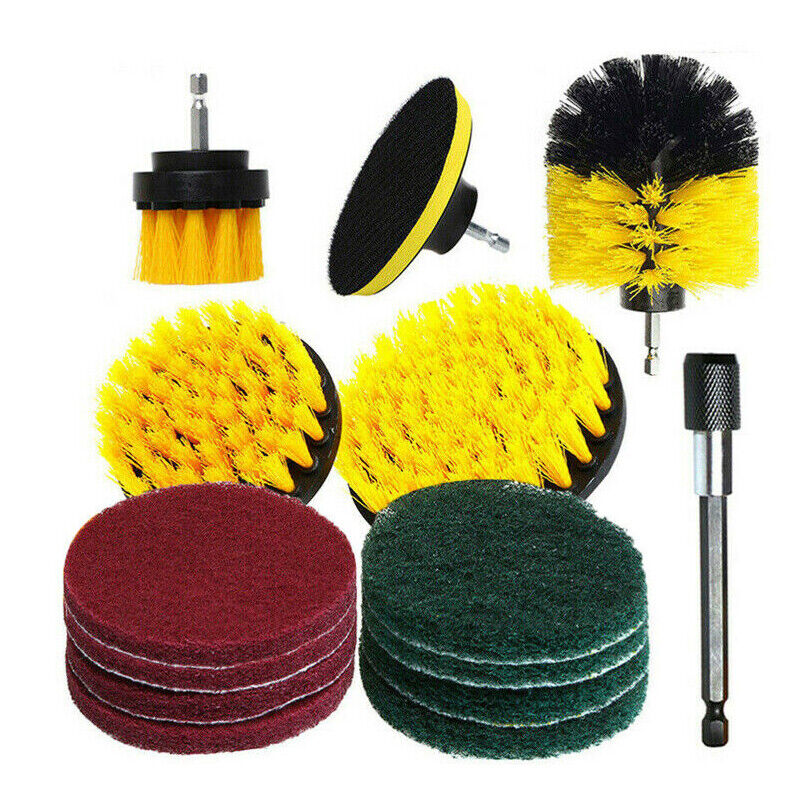 14PC Drill Brush Tub Clean Electric Grout Power Scrubber Cleaning Combo Tool Kit