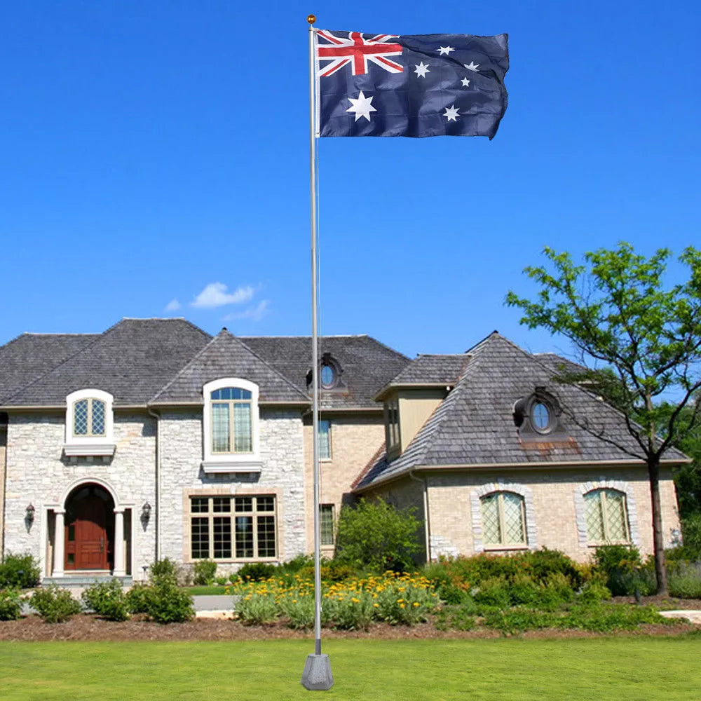6.2M Aluminum Australia Flag Pole Australian Flagpole Ball Top Kit Full Set
