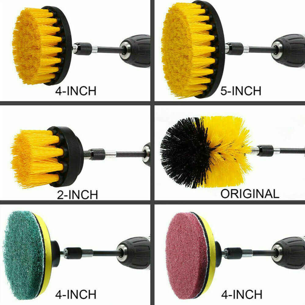 14PC Drill Brush Tub Clean Electric Grout Power Scrubber Cleaning Combo Tool Kit