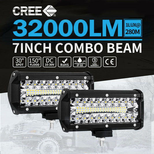 1PC 7inch CREE LED Work Light Bar Spot Flood Work Driving Lights OffRoad 4WD