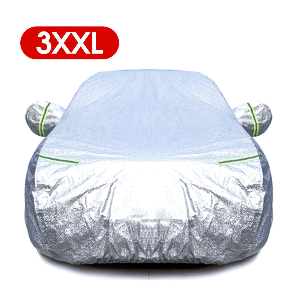 3XXL 3Layer Aluminium Waterproof Outdoor Car Cover Double Thick Rain UV Resistant