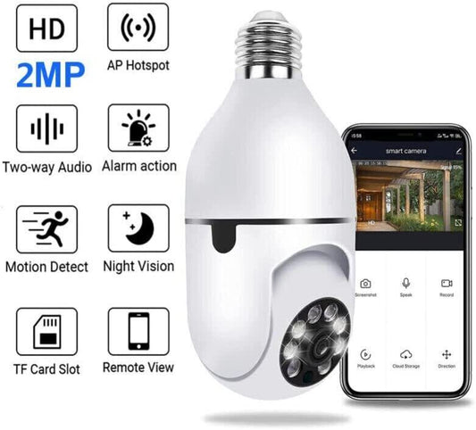 360° Panoramic WiFi Camera Light E27 Bulb 1080P Security IP Camera Night Vision