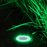 4PCS 8 LED SOLAR GROUND LIGHTS YARD GARDEN PATHWAY OUTDOOR DISK LIGHTS COLOR CHANGING