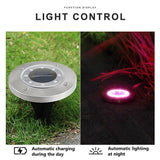 4PCS 8 LED SOLAR GROUND LIGHTS YARD GARDEN PATHWAY OUTDOOR DISK LIGHTS COLOR CHANGING