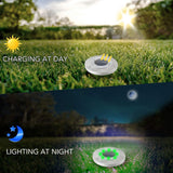 4PCS 8 LED SOLAR GROUND LIGHTS YARD GARDEN PATHWAY OUTDOOR DISK LIGHTS COLOR CHANGING