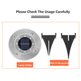 4PCS 8 LED SOLAR GROUND LIGHTS YARD GARDEN PATHWAY OUTDOOR DISK LIGHTS COLOR CHANGING