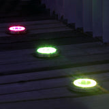 4PCS 8 LED SOLAR GROUND LIGHTS YARD GARDEN PATHWAY OUTDOOR DISK LIGHTS COLOR CHANGING