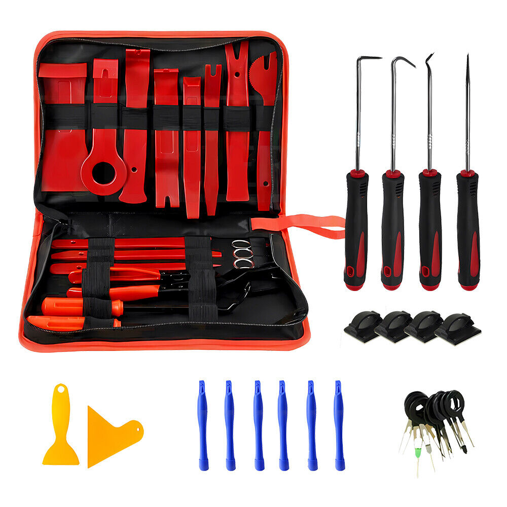 Car Trim Removal Tool 64pcs Kit Auto Hand Tools Pry Bar Dash Panel Door Interior