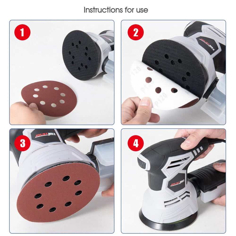 125mm 5" Sanding Discs 8-Hole 60-3000 Grit Orbital Sander Pads Sandpaper 100pcs