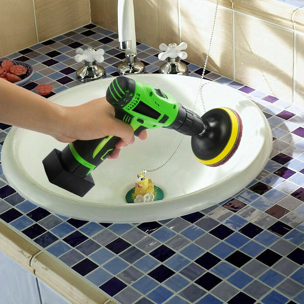 14PC Drill Brush Tub Clean Electric Grout Power Scrubber Cleaning Combo Tool Kit