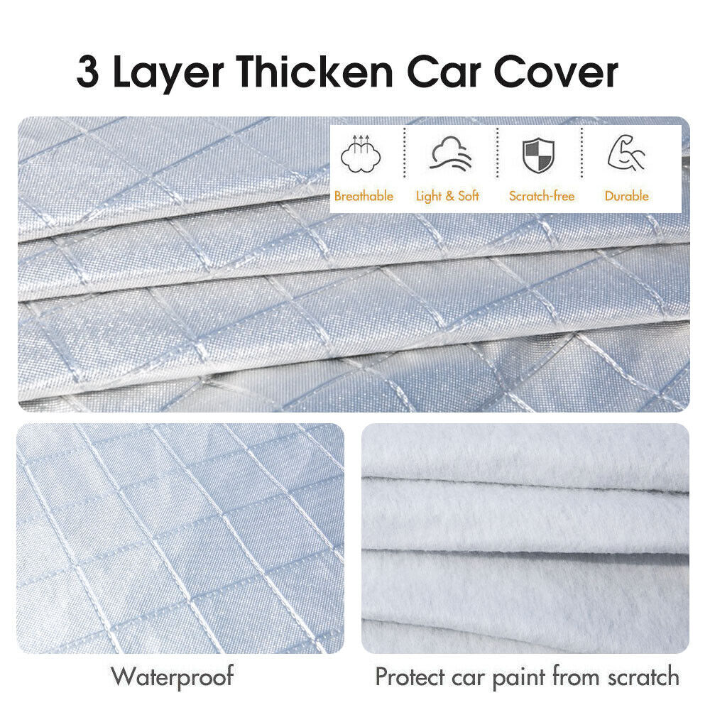 3XXL 3Layer Aluminium Waterproof Outdoor Car Cover Double Thick Rain UV Resistant