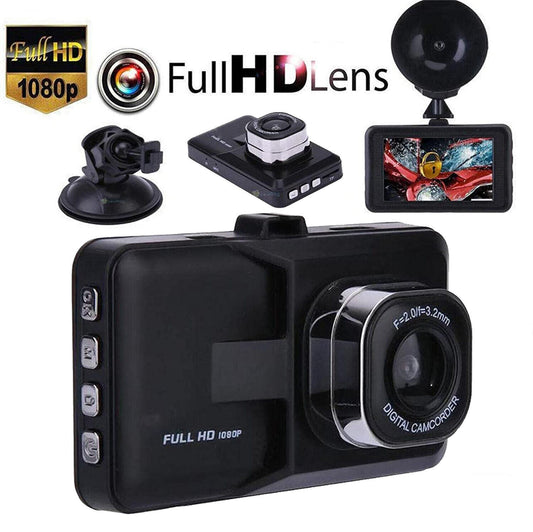 HD 1080P Car DVR 3" Lens Dash Cam Video Recorder Camera G-sensor Night Vision