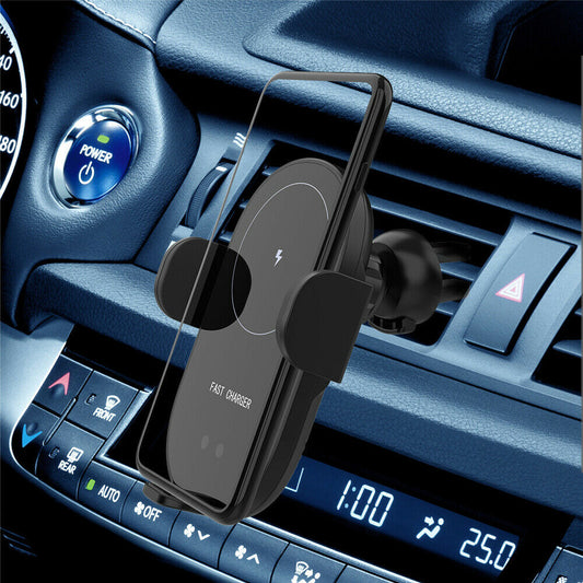 Automatic Qi Wireless Car Charging Fast Charger Mount Clamping Vent Phone Holder