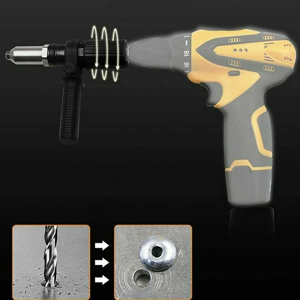 Electric Rivet Pop Gun Adaptor Cordless Drill Nut Riveting Riveter Insert Tool