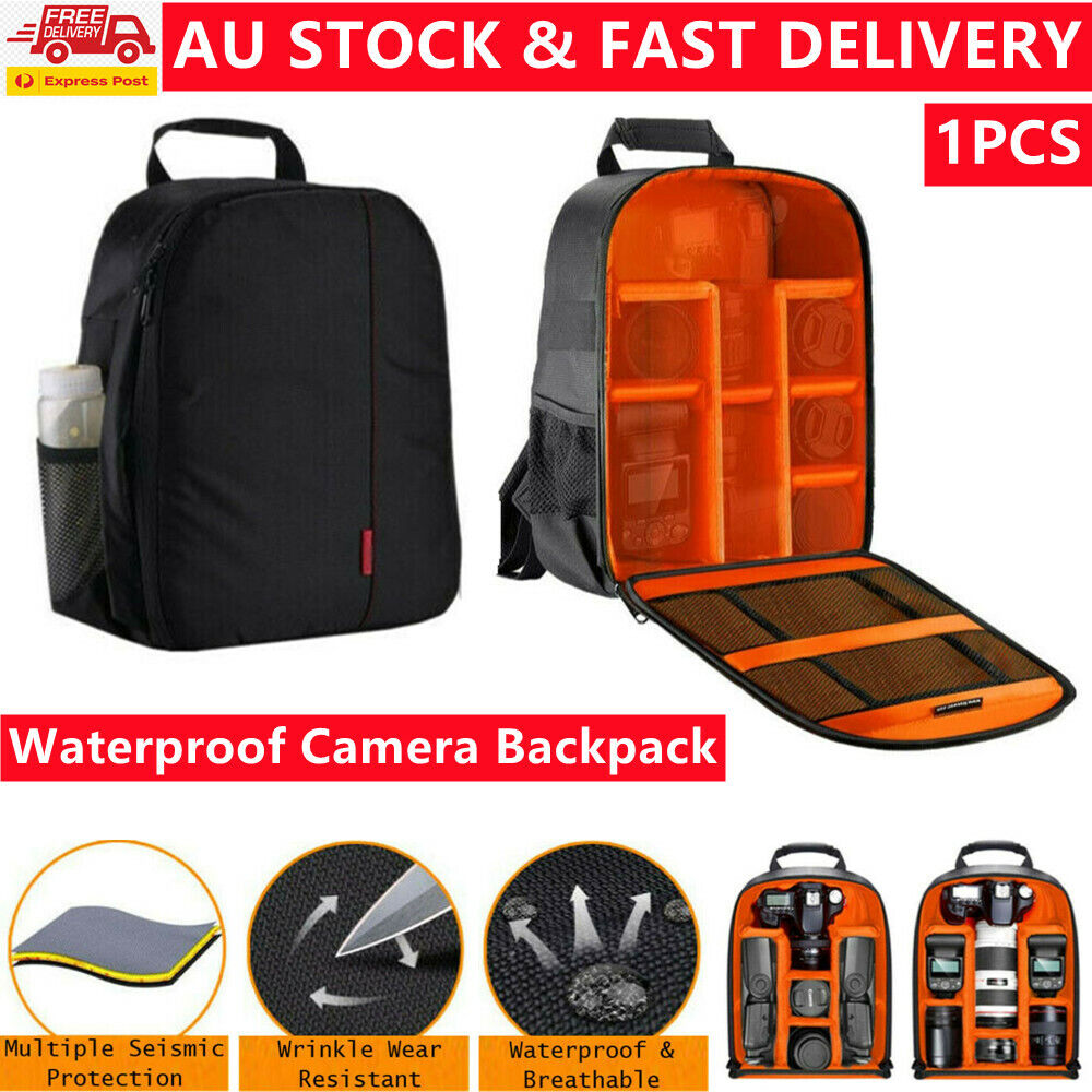 Camera Bag Case Backpack For Canon Sony Nikon SLR DSLR Waterproof Shockproof AU