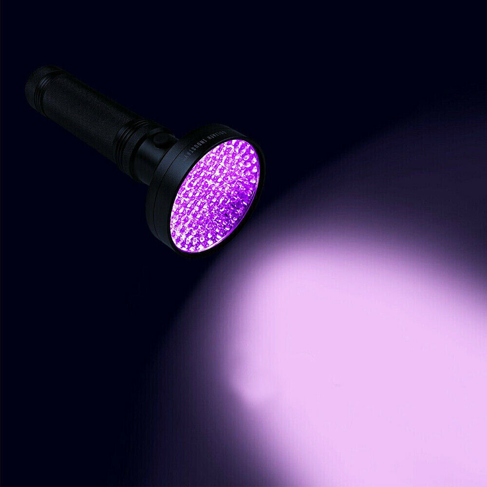 100 LED UV Flashlight Torch Light Lamp Ultraviolet Blacklight Aluminum 395 nM