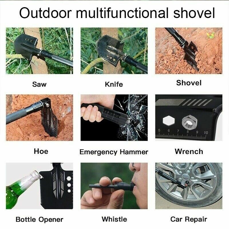 Camping Shovel Folding Outdoor Survival Tools Multifunction Hiking Military