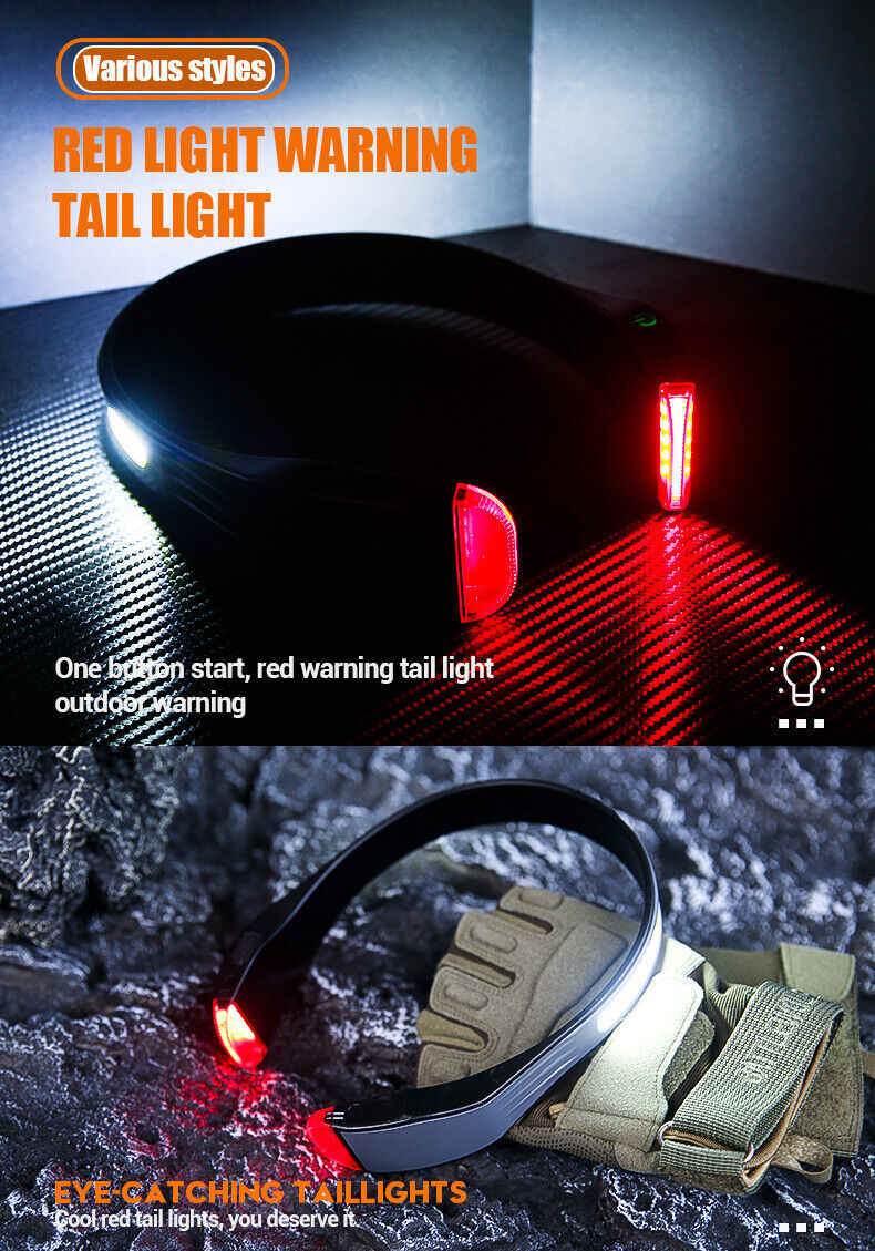 1000LM COB Powerful Headlamp USB C Rechargeable Flashlight Portable Strong Light