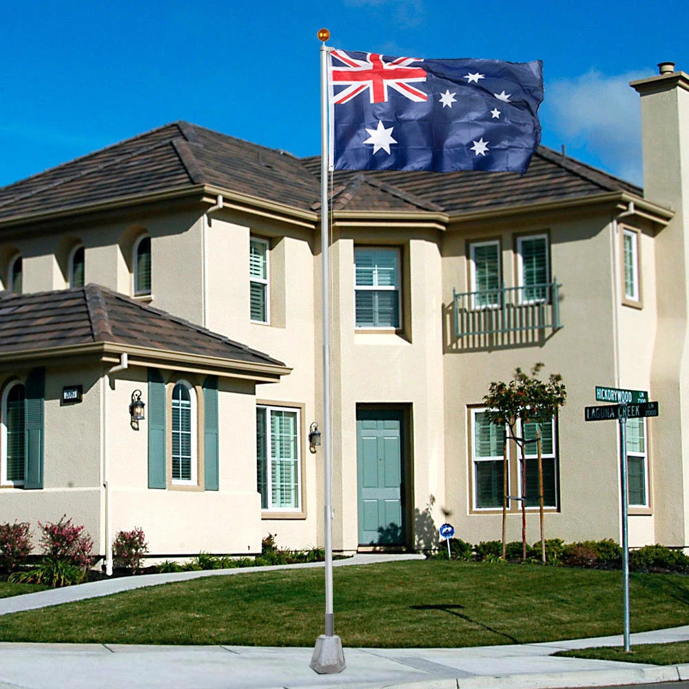 6.2M Aluminum Australia Flag Pole Australian Flagpole Ball Top Kit Full Set