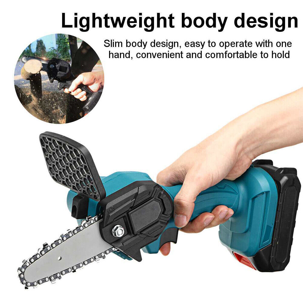 6" Chainsaw Cordless Battery Rechargeable Wood Cutter Saw Chain Saws Electric