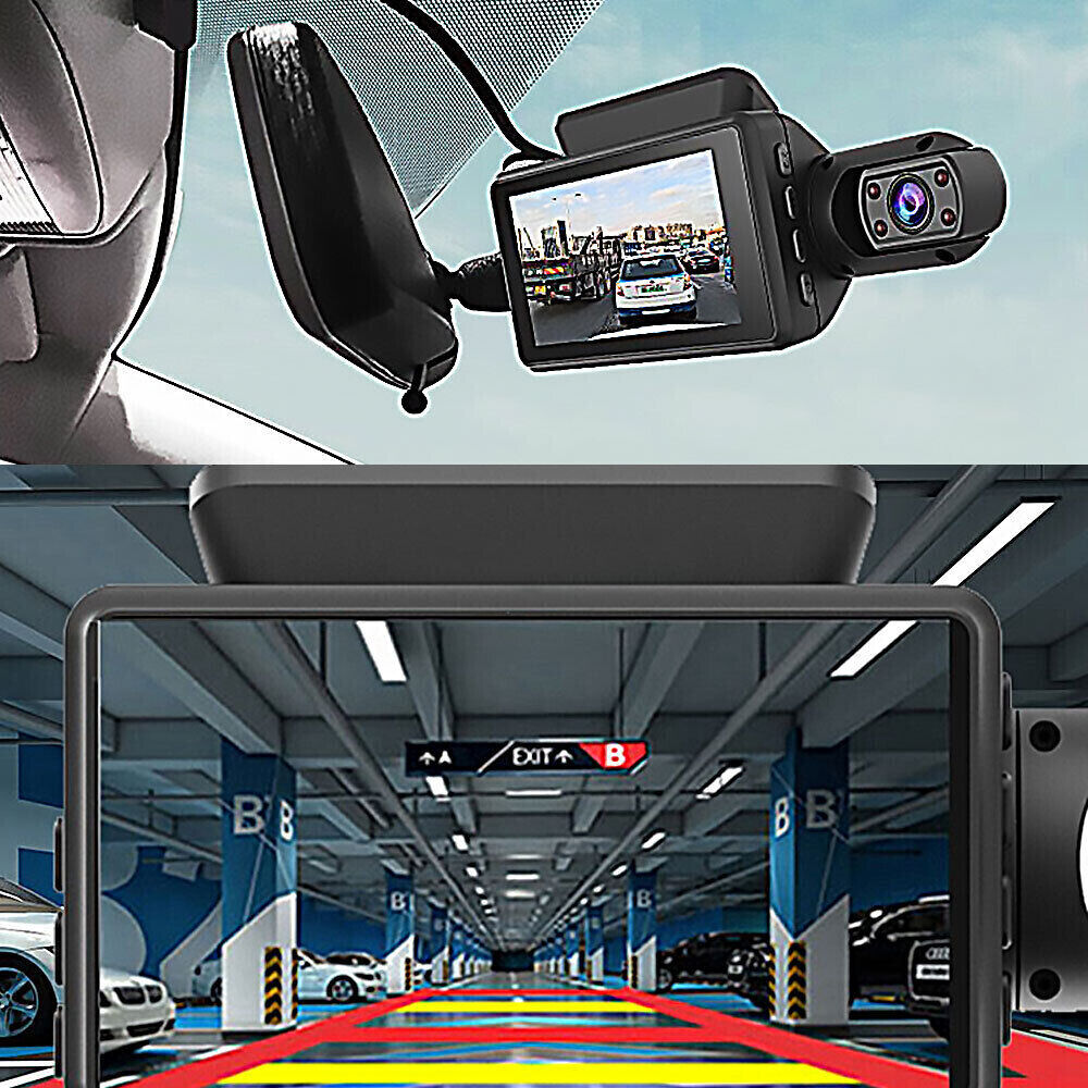 Uber Car 3" 1080P Dual Dash Cam IR Night Vision Video Recorder Camera G sensor