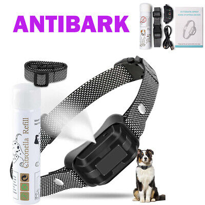 Anti Bark Dog Citronella Spray Collar Rechargeable Training No Barking Humane