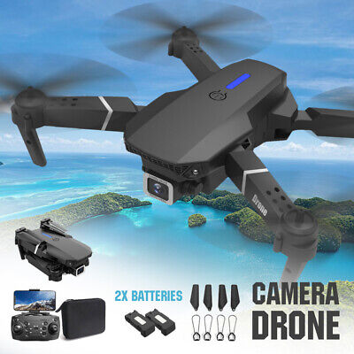 4K GPS Drone with HD Camera Drones WiFi FPV Foldable RC Quadcopter W/2Batteries