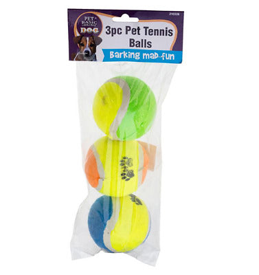 Pet Tennis Balls 3 Pcs Tooth Chew Interactive Play Fetch Game Fun & Exercise