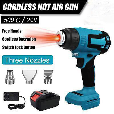 2000W Cordless Heat Gun Hot Air Gun Temperature 280~500℃ 18V Battery