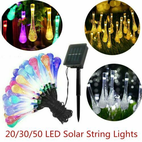 LED Solar Power Curtain Light Fairy String Lights Room Garden Outdoor Home Deco