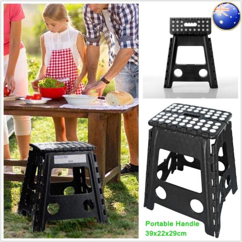 Folding Step Stool Plastic Camping Chair Store Flat Outdoor 39cm Portable Ladder