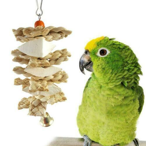 Parrot Birds Toys 10pcs Swing Chewing Toys Bell Hammock Cage Budgie Cockatiel