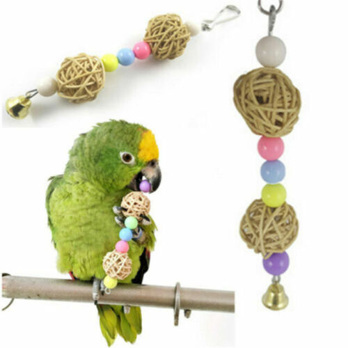 Parrot Birds Toys 10pcs Swing Chewing Toys Bell Hammock Cage Budgie Cockatiel