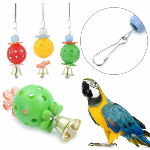 Parrot Birds Toys 10pcs Swing Chewing Toys Bell Hammock Cage Budgie Cockatiel