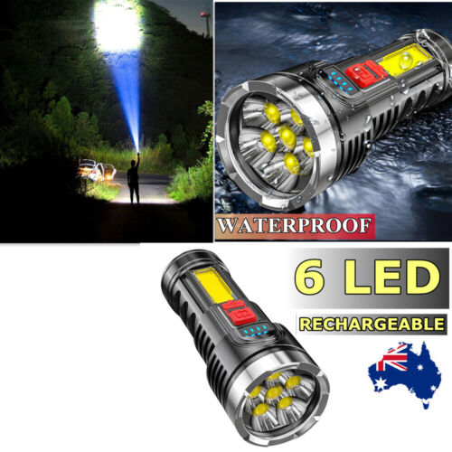 1200000LM COB 6 LED Flashlight USB Rechargeable Camping Torch Lamp Waterproof