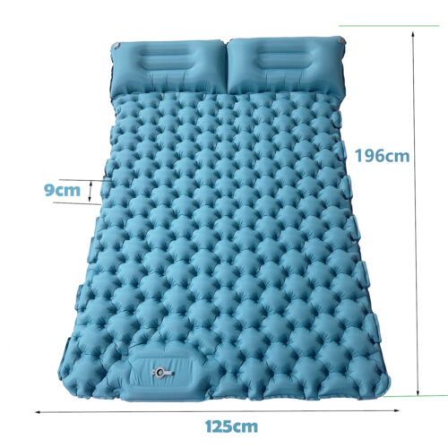 Double Self-Inflating Mattress Sleeping Mat with Built-in Pillow